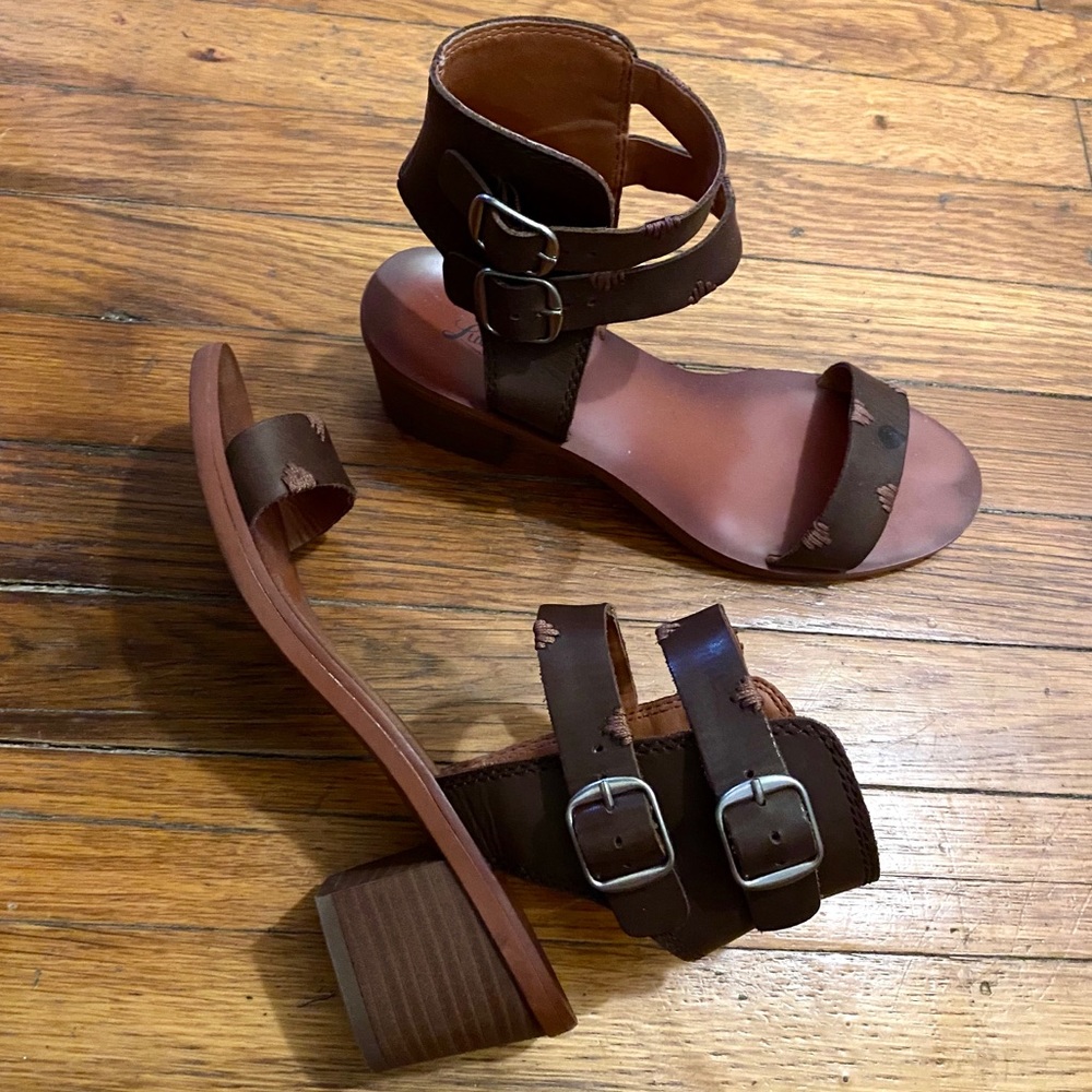 Lucky Brand Block Heel Strappy Boho Sandal